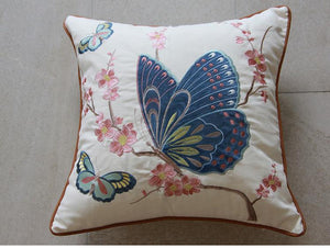 Butterfly Cotton and linen Pillow Cover, Decorative Throw Pillows for Living Room, Decorative Sofa Pillows-Grace Painting Crafts