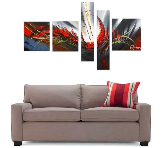 Abstract Canvas Painting, Simple Acrylic Art, 5 Piece Wall Painting, Canvas Painting for Living Room, Contemporary Modern Art-Grace Painting Crafts