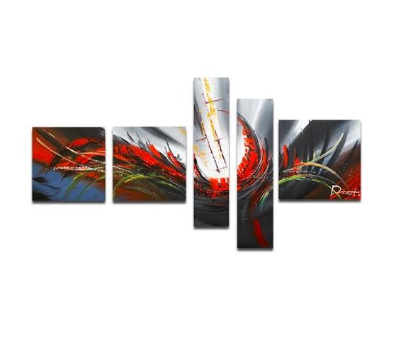 Abstract Canvas Painting, Simple Acrylic Art, 5 Piece Wall Painting, Canvas Painting for Living Room, Contemporary Modern Art-Grace Painting Crafts