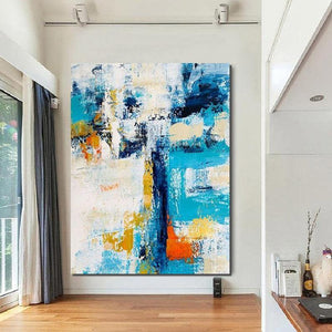 Abstract Canvas Painting, Modern Paintings for Dining Room, Hand Painted Wall Painting, Extra Large Abstract Artwork-Grace Painting Crafts