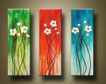 Flower Painting, Modern Painting, Acrylic Flower Paintings, Wall Art Painting, Contemporary Paintings-Grace Painting Crafts