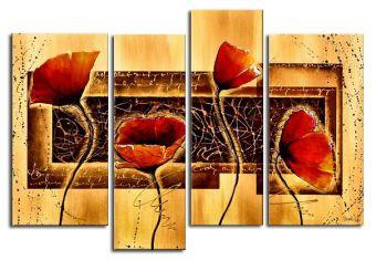 Flower Abstract Painting, Large Acrylic Painting, Flower Abstract Painting, Bedroom Wall Paintings, Heavy Texture Paintings-Grace Painting Crafts