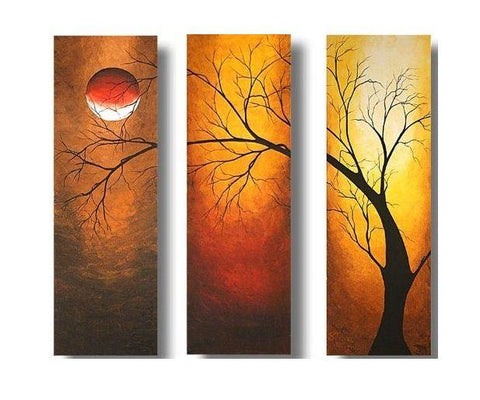 Acrylic Modern Paintings, Acrylic Wall Art Painting, Moon Painting, Tree Painting, Paintings for Bedroom-Grace Painting Crafts