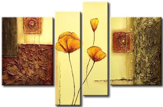 Flower Abstract Painting, Large Acrylic Painting on Canvas, Abstract Flower Painting, Dining Room Wall Art Paintings-Grace Painting Crafts