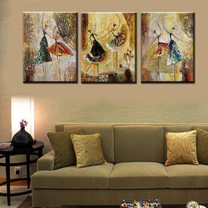 Abstract Acrylic Painting, Ballet Dancers Painting, Canvas Painting for Dining Room, Modern Paintings for Sale-Grace Painting Crafts