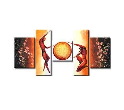 5 Piece Abstract Painting, Large Painting for Bedroom, Dancing Figure Canvas Painting, Acrylic Painting for Sale, Simple Modern Art-Grace Painting Crafts