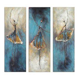 Ballet Dancers Painting, Bedroom Canvas Painting, Simple Abstract Painting, Acrylic Painting on Canvas, 3 Piece Wall Art Paintings-Grace Painting Crafts