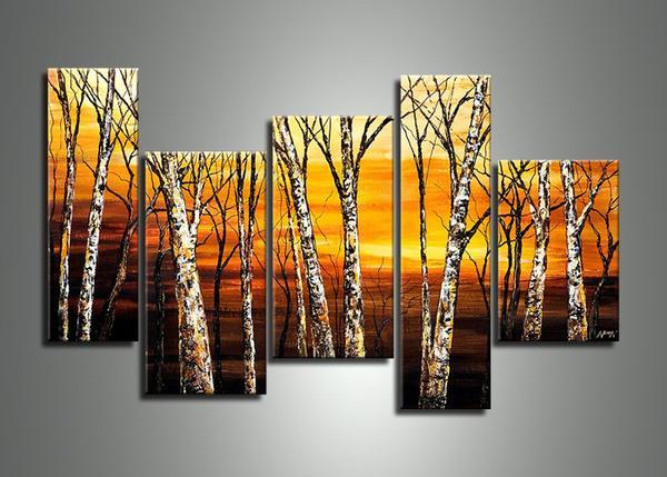 Landscape Painting, Birch Tree Painting, Acrylic Painting Landscape, Living Room Wall Art Paintings-Grace Painting Crafts