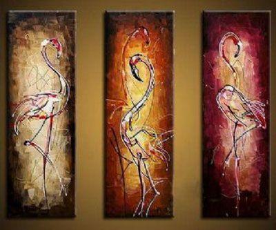 Canvas Painting, Abstract Bird Painting, Abstract Painting, Acrylic Art, 3 Piece Wall Art-Grace Painting Crafts
