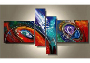 Abstract Canvas Painting, Large Acrylic Painting on Canvas, 4 Piece Abstract Art, Living Room Modern Paintings, Buy Painting Online-Grace Painting Crafts