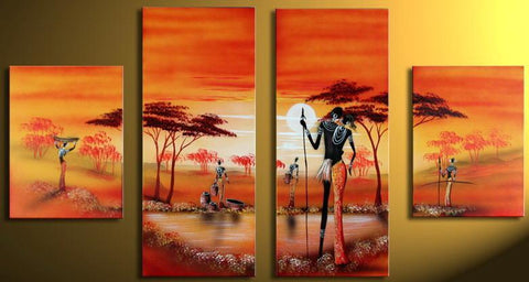 African Painting, Acrylic Wall Art Painting, Living Room Wall Paintings, Hand Painted Canvas Art-Grace Painting Crafts