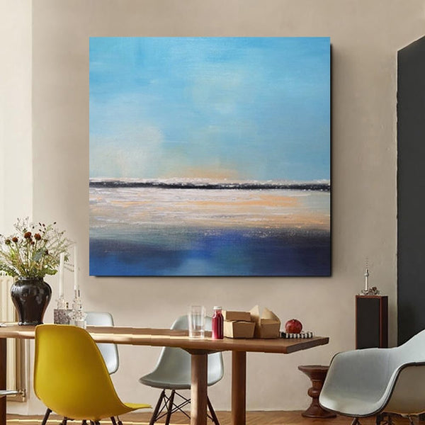 Bedroom Wall Painting, Original Landscape Paintings, Large Paintings for Living Room, Hand Painted Acrylic Painting, Seascape Canvas Paintings-Grace Painting Crafts