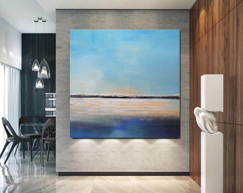 Bedroom Wall Painting, Original Landscape Paintings, Large Paintings for Living Room, Hand Painted Acrylic Painting, Seascape Canvas Paintings-Grace Painting Crafts
