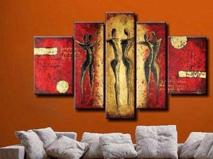 Acrylic Modern Wall Art Paintings, Hand Painted Canvas Art, Modern Paintings for Living Room, Multi Panel Canvas Painting-Grace Painting Crafts