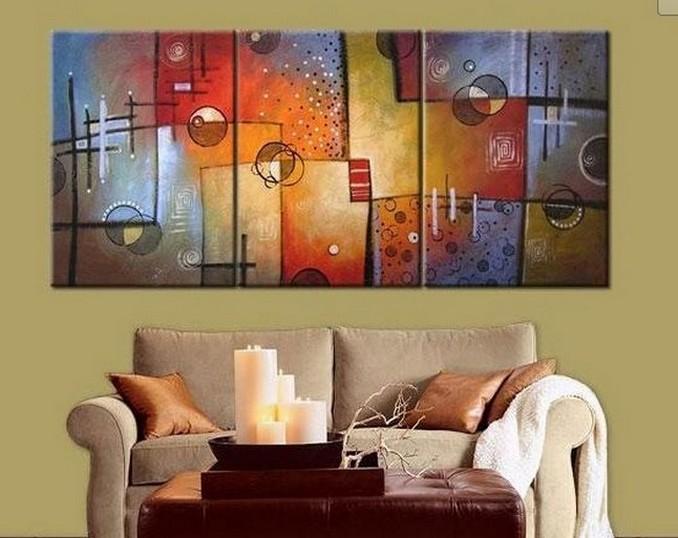 Group Art, Large Oil Painting, Abstract Oil Painting, Living Room Art, Modern Art, 3 Piece Wall Art, Abstract Painting-Grace Painting Crafts