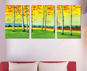 Landscape Painting, Autumn Art, Canvas Painting, Wall Art, Large Painting, Living Room Wall Art, Modern Art, 3 Piece Wall Art, Abstract Painting, Home Art Decor-Grace Painting Crafts