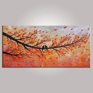 Love Birds Painting, Abstract Art, Contemporary Wall Art, Modern Art, Art for Sale, Abstract Art Painting, Dining Room Wall Art, Canvas Art-Grace Painting Crafts