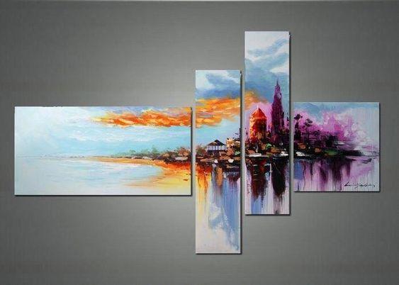 Cityscape Painting, Contemporary Painting, Living Room Wall Painting, Acrylic Painting Abstract, Modern Acrylic Painting-Grace Painting Crafts