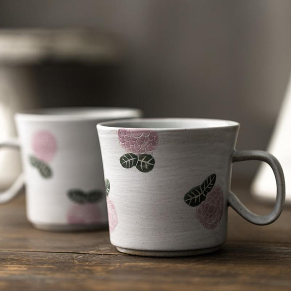 Handmade Pottery Coffee Cup, Rose Ceramic Coffee Mug, Cappuccino Coffee Cup, Tea Cup-Grace Painting Crafts