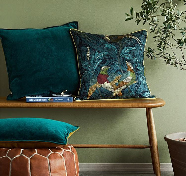 Beautiful Decorative Throw Pillows, Nightingales Cotton Pillow Cover, Decorative Sofa Pillows for Living Room, Bird Decorative Pillows-Grace Painting Crafts