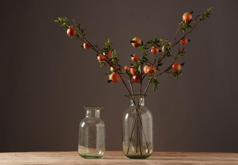Rustic Artificial Large Pomegranate Fruit, Stem 36" Tall, Flower Arrangement-Grace Painting Crafts