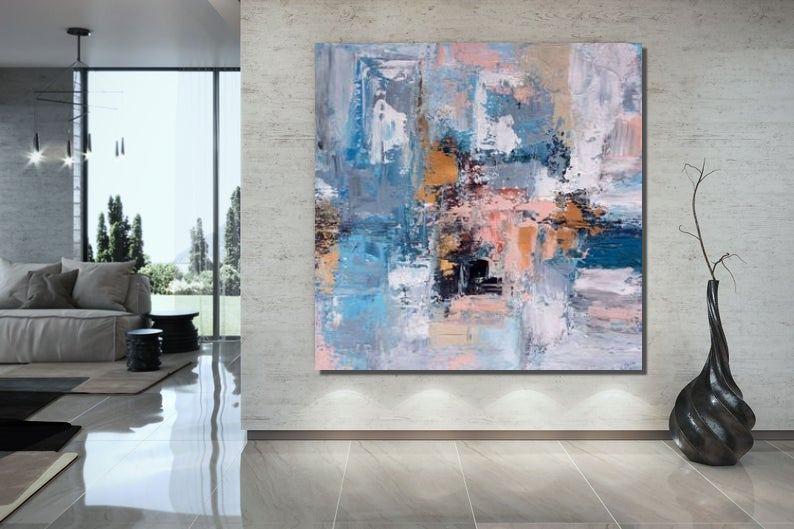 Acrylic Wall Painting, Acrylic Paintings for Living Room, Hand Painted Wall Painting, Simple Modern Art, Large Abstract Paintings, Modern Contemporary Art-Grace Painting Crafts