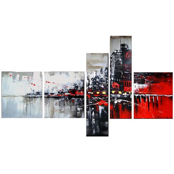 Living Room Wall Art, Cityscape Painting, Modern Paintings, Contemporary Wall Art Painting, Acrylic Artwork-Grace Painting Crafts