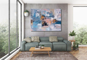 Hand Painted Acrylic Painting, Huge Abstract Painting, Extra Large Paintings for Living Room, Modern Abstract Art-Grace Painting Crafts