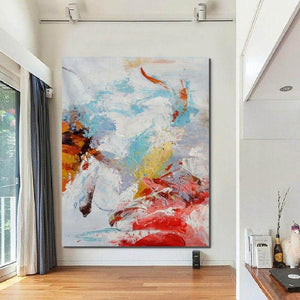 Modern Paintings for Bedroom, Living Room Wall Canvas Painting, Hand Painted Acrylic Painting, Extra Large Abstract Artwork-Grace Painting Crafts