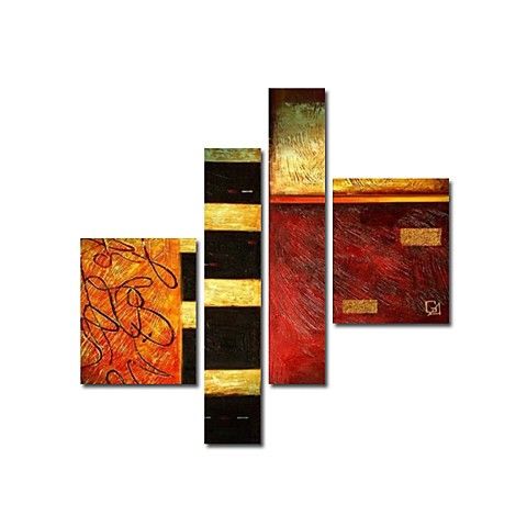 Abstract Painting Acrylic Contemporary Painting Bedroom Wall Art, Acrylic Abstract Modern Acrylic Painting, Hand Painted 4 Panel, Extra Large Modern Decor, Fluid Art Canvas