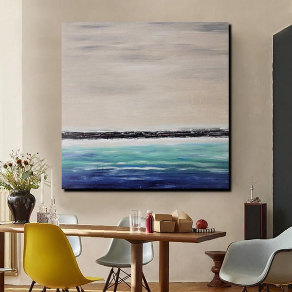 Living Room Wall Art Painting, Original Landscape Paintings, Large Paintings for Sale, Simple Abstract Paintings, Seascape Acrylic Paintings-Grace Painting Crafts