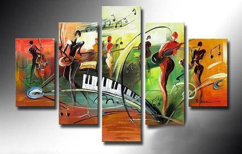 Music Painting, Modern Abstract Painting, Hand Painted Abstract Painting, Acrylic Painting on Canvas-Grace Painting Crafts