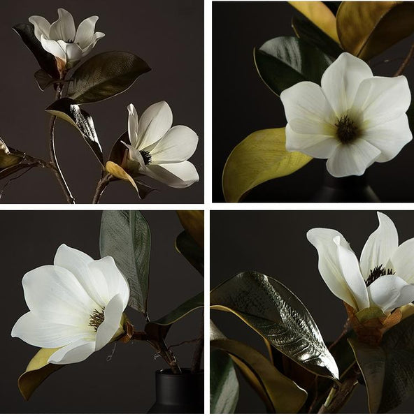 Large White Magnolias Artificial Flowers, Artificial Botany Plants, Magnolia Flower, Silk Flower Arrangement-Grace Painting Crafts