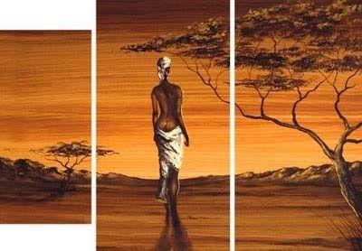 African Woman Painting, 3 Piece Wall Art, African Painting, Canvas Painting for Dining Room, Acrylic Painting on Canvas-Grace Painting Crafts