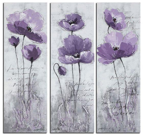 Purple Flower Painting Abstract, Flower Paintings, Acrylic Wall Art Painting, Modern Paintings-Grace Painting Crafts