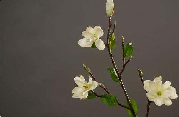 Artificial White Magnolia Stem, Artificial Flower, Silk Flowers, Flux Flowers, Artificial Floral-Grace Painting Crafts