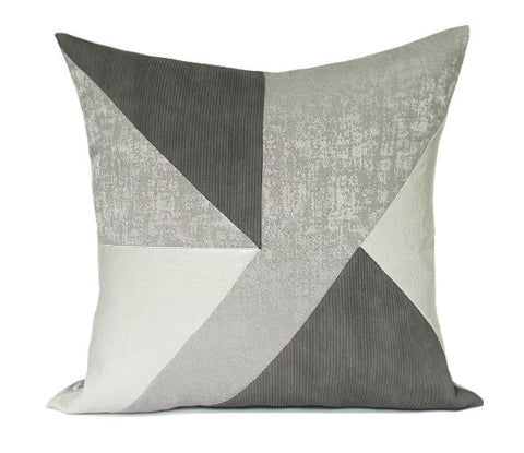 Simple Modern Pillows for Living Room, Grey Decorative Pillows for Couch, Modern Sofa Pillows, Modern Sofa Pillows, Contemporary Geometric Pillows-Grace Painting Crafts