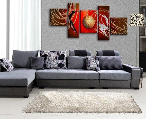 Abstract Art of Love, Simple Modern Art, Love Abstract Painting, Bedroom Room Wall Art Paintings, 5 Piece Canvas Painting-Grace Painting Crafts