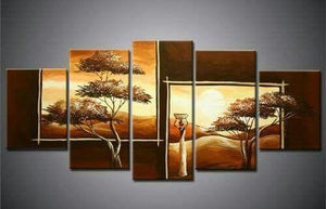 Tree of Life Painting, 5 Piece Acrylic Art, Abstract Painting, Bedroom Canvas Painting-Grace Painting Crafts