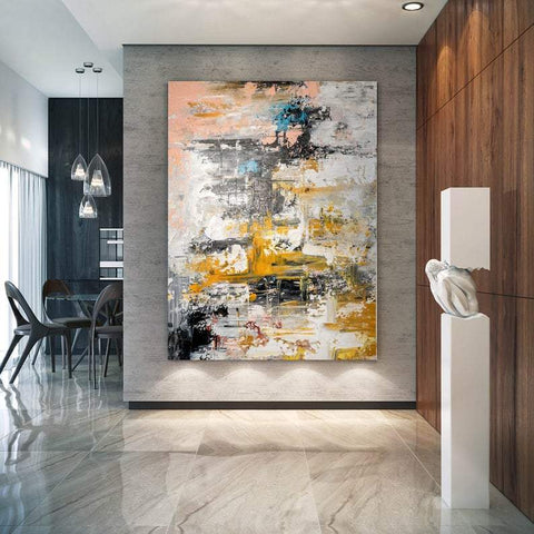 Modern Abstract Art, Hand Painted Acrylic Painting, Huge Abstract Painting, Extra Large Paintings for Living Room-Grace Painting Crafts