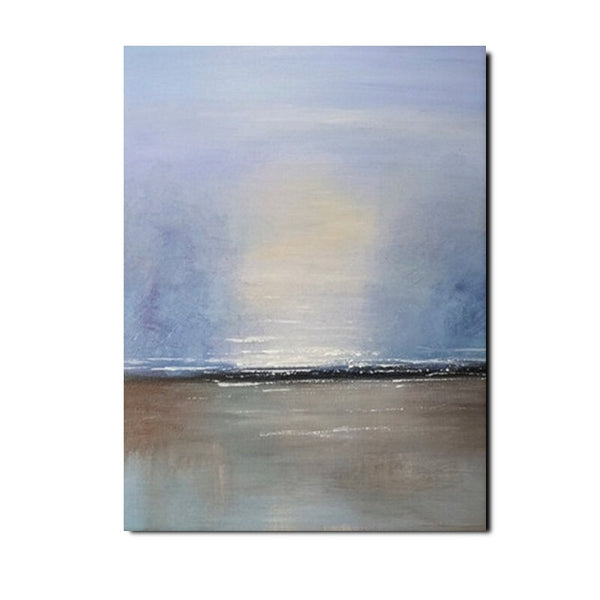 Study Room Wall Art Painting, Abstract Landscape Painting, Seascape Canvas Painting, Hand Painted Artwork, Large Paintings on Canvas-Grace Painting Crafts