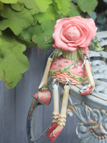 Creative Flower Rose Fairy Statue for Garden, Beautiful Garden Courtyard Ornaments, Villa Outdoor Decor Gardening Ideas, Unique Modern Garden Sculptures-Grace Painting Crafts