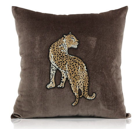 Modern Sofa Pillows, Contemporary Throw Pillows, Cheetah Decorative Throw Pillows, Decorative Pillows for Living Room-Grace Painting Crafts