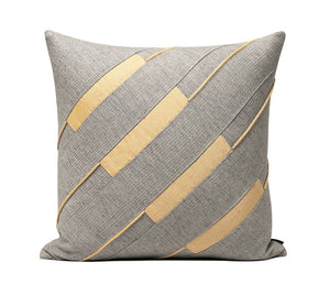 Grey Throw Pillow for Couch, Simple Modern Sofa Pillows, Grey Yellow Decorative Pillows, Modern Throw Pillows for Couch-Grace Painting Crafts