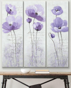 Purple Flower Painting, Abstract Flower Paintings, Bedroom Wall Art Painting, Modern Paintings-Grace Painting Crafts