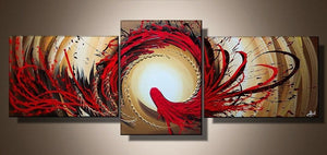Abstract Canvas Art, Red Abstract Painting, Red Canvas Painting, Simple Modern Art, Living Room Canvas Paintings, Abstract Painting for Sale-Grace Painting Crafts