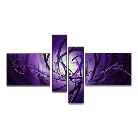 Bedroom Wall Art Paintings, Abstract Art on Sale, Purple and Blue Canvas Painting, Simple Modern Abstract Paintings, Buy Art Online-Grace Painting Crafts