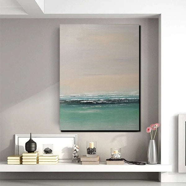 Original Landscape Painting, Seascape Canvas Painting, Living Room Wall Art Painting, Hand Painted Artwork, Large Original Paintings-Grace Painting Crafts