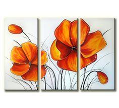 Dining Room Wall Art Painting, Acrylic Flower Paintings, Flower Painting Abstract, Flower Artwork-Grace Painting Crafts