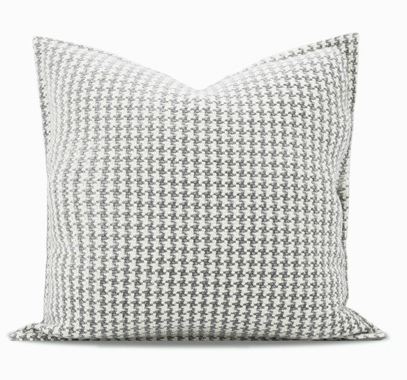 Gray Chequer Modern Sofa Pillows, Large Decorative Throw Pillows, Contemporary Square Modern Throw Pillows for Couch, Abstract Throw Pillow for Interior Design-Grace Painting Crafts